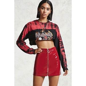 Forever 21 Faux Patent Leather Red Mini Skirt